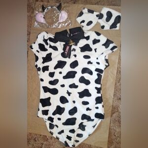 Black and White Cow Print Top